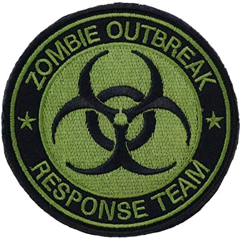 אבק גרפי {Hook & Loop} Biohazard רקום לוגו טקטי סמל סמל סכנה קרינת נגיף זומבי